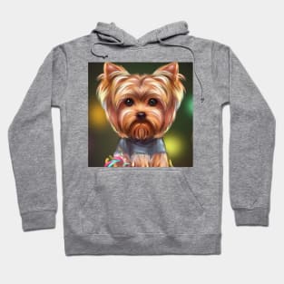 Cute Yorkshire Terrier Drawing Hoodie